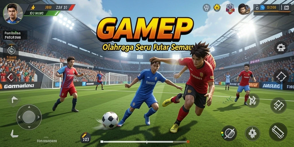 Tampilan gameplay seru dari GAMERP yang menampilkan aksi olahraga yang mendebarkan.
