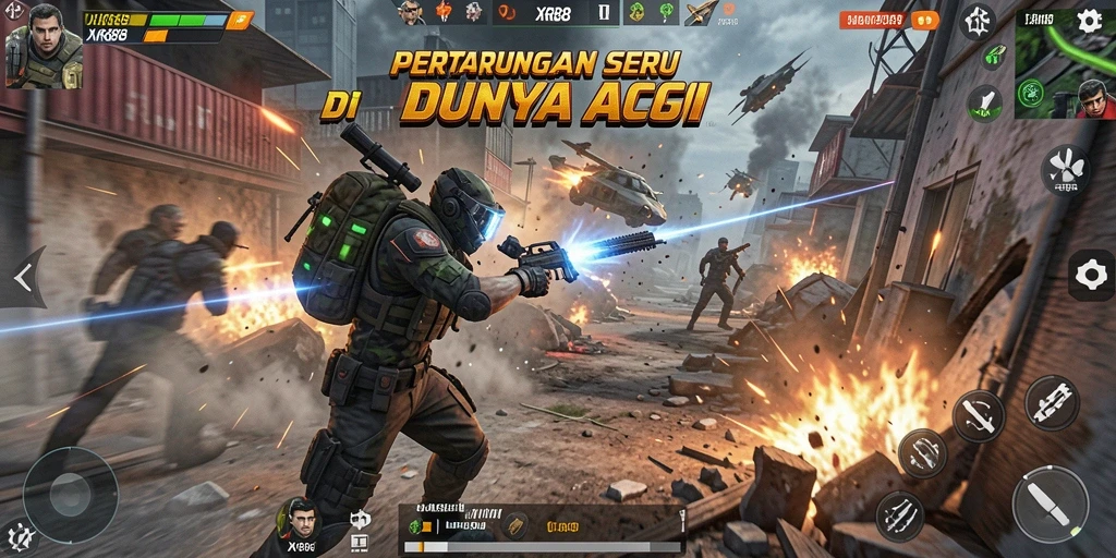 Tampilan aksi mendebarkan dari gameplay XR88.